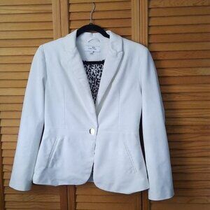 John+Jenn White Push Up Sleeves Cinched Waist Single Button  Blazer Size S/P